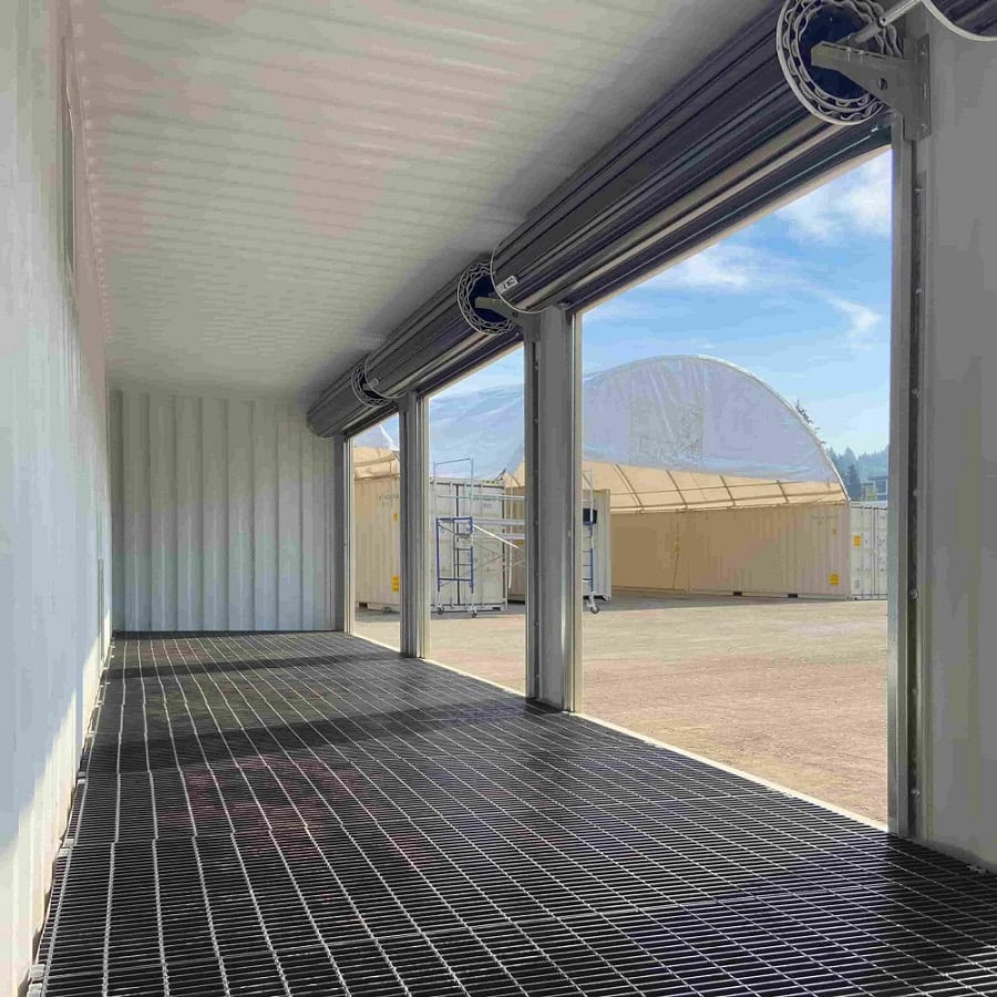 40&rsquo;HC &ldquo;CONTAINMENT CUBE&rdquo; with 4 x Roll Up Doors - Backstorage Containers LLC