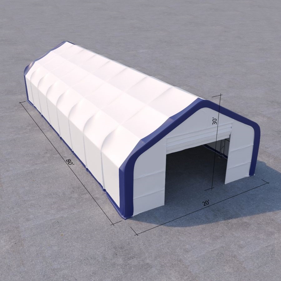 Dual Truss Storage Shelter (30&prime; x 80&prime; x 20&prime;) - Backstorage Containers LLC