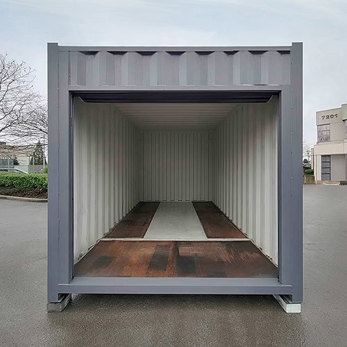 15&prime; &ldquo;Cut Down&rdquo; Used Container + Rollup - Backstorage Containers LLC