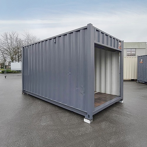 15&prime; &ldquo;Cut Down&rdquo; Used Container + Rollup - Backstorage Containers LLC
