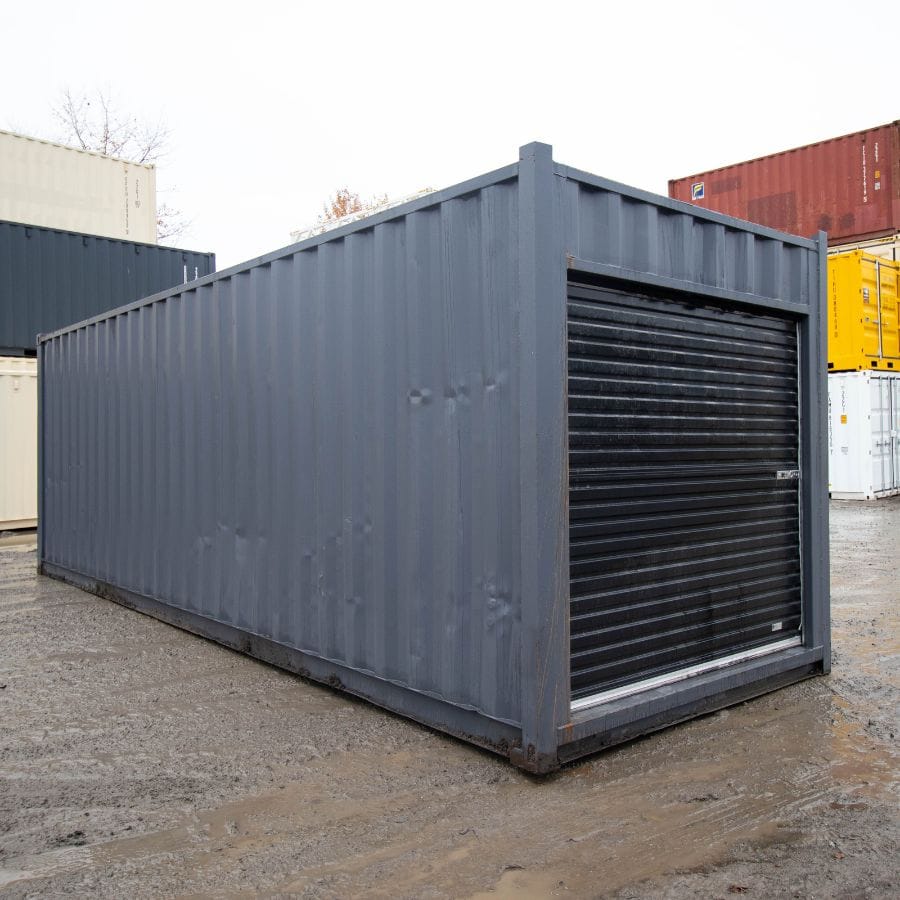 25&prime; Cut-Down Shipping Container w/Roll-Up Door - Backstorage Containers LLC