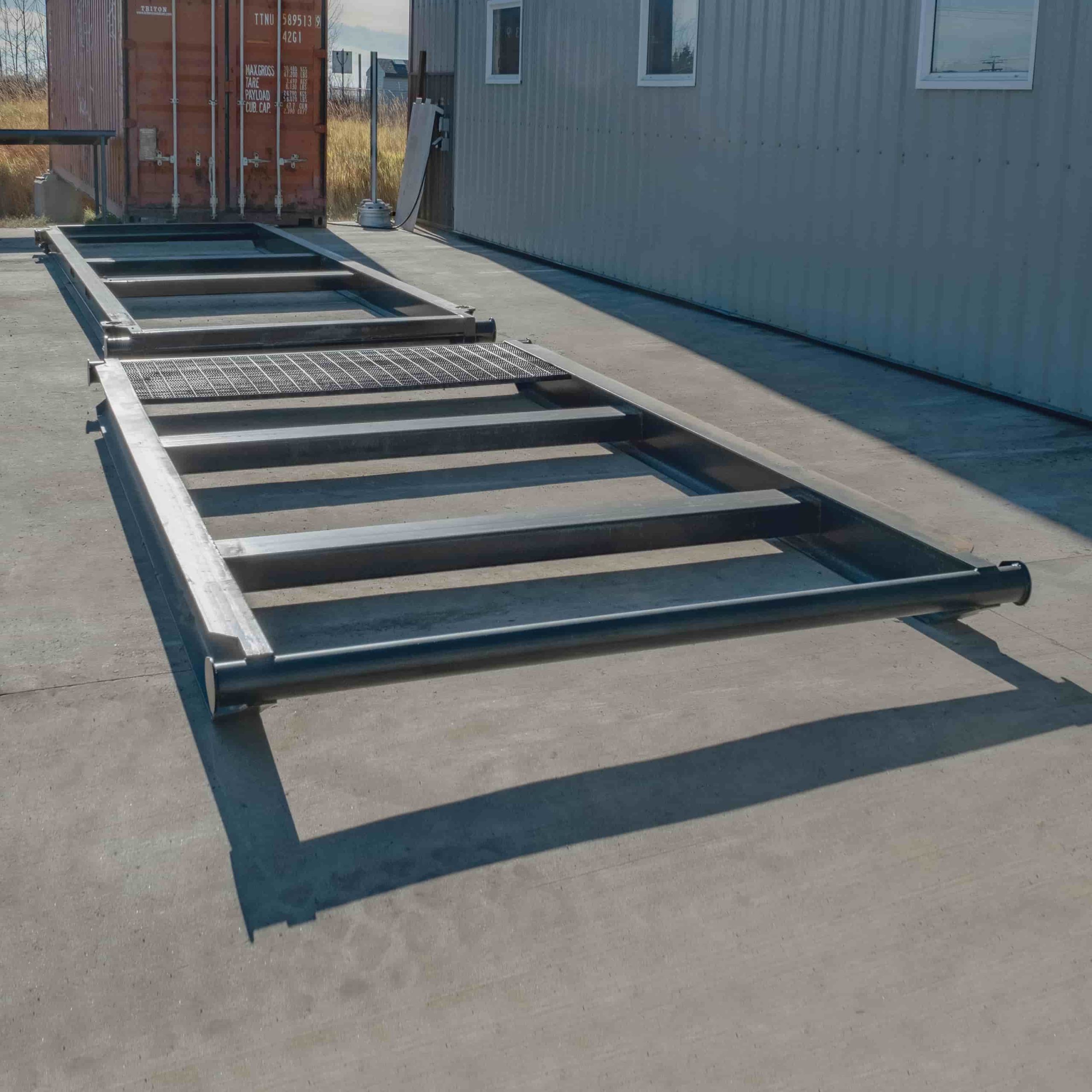 10&rsquo; Grated &ldquo;Weld On&rdquo; Skid - Backstorage Containers LLC