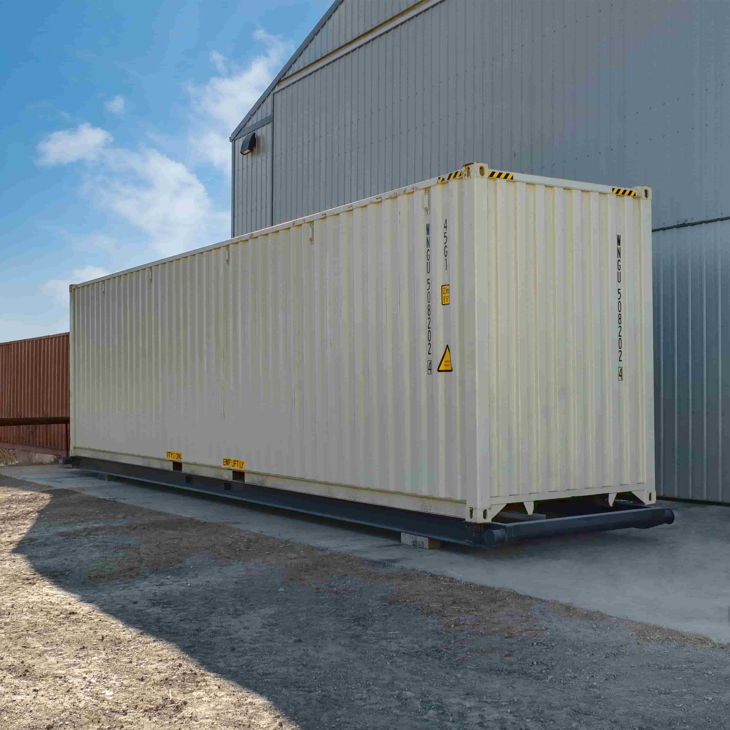 40&rsquo; Container skid w/ twist lock &ldquo;Non Grated&rdquo; - Backstorage Containers LLC