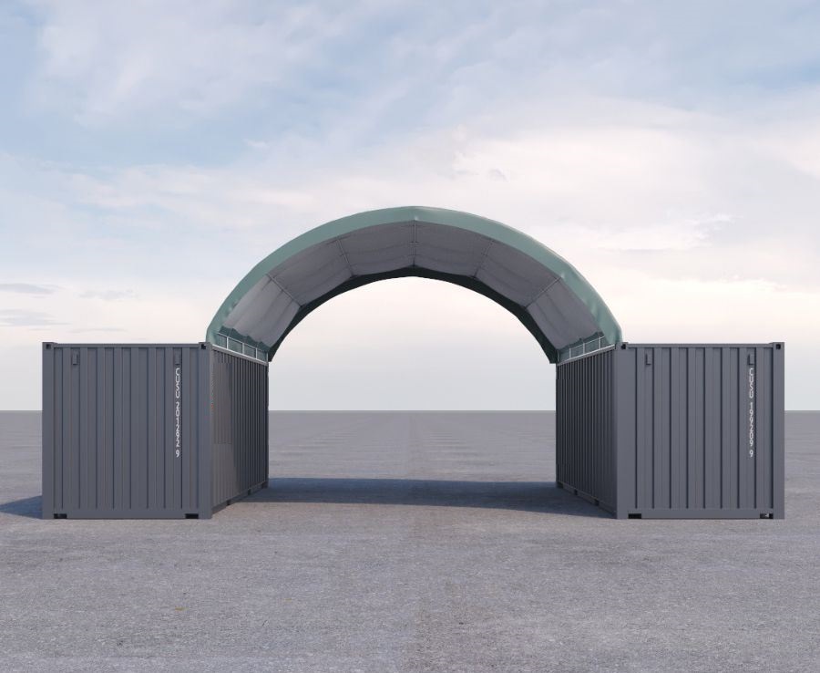 20&rsquo; x 20&rsquo; Fabric Container Shelter - Backstorage Containers LLC