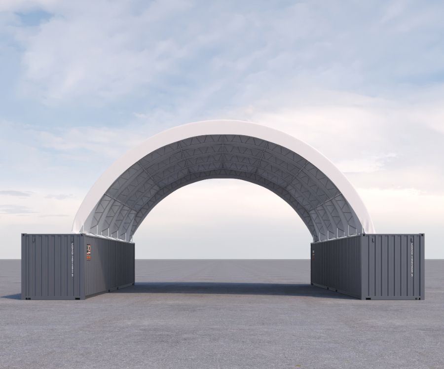 40&rsquo; x 40&rsquo; Fabric Container Shelter - Backstorage Containers LLC