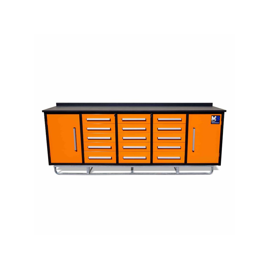 M&B | 10&rsquo; Workbench Cabinet with 15 Drawers - Backstorage Containers LLC
