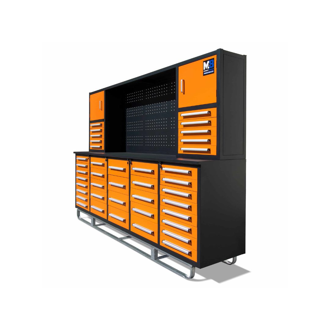 M&B | 10&rsquo; Workbench Cabinet with 40 Drawers - Backstorage Containers LLC