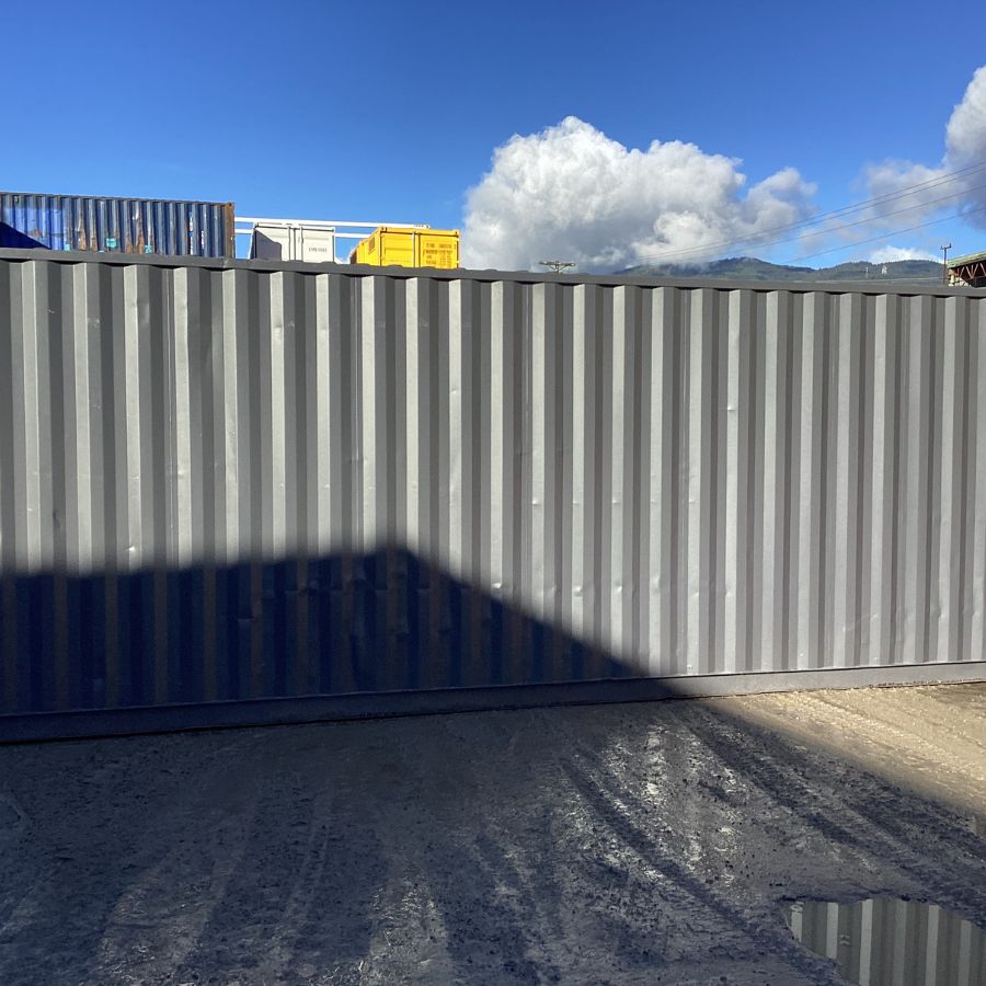25&rsquo;HC Used Shipping Container (Painted Slate Grey) - Backstorage Containers LLC