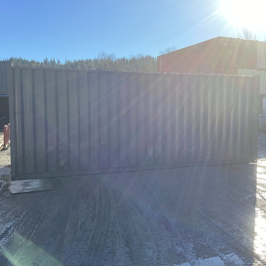 25&rsquo;HC Used Shipping Container (Painted Slate Grey) - Backstorage Containers LLC
