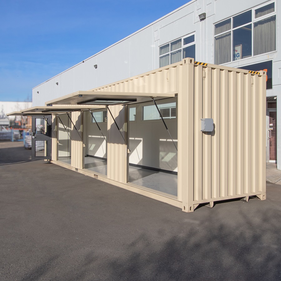 40&rsquo; Art Studio w/Flip up Doors - Backstorage Containers LLC