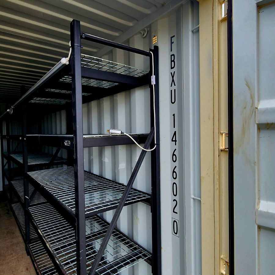 20&rsquo; New (1-Trip) Container w/ Shelving on BOTH sides - Backstorage Containers LLC